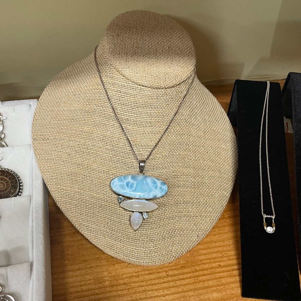 Larimar pendant for necklace